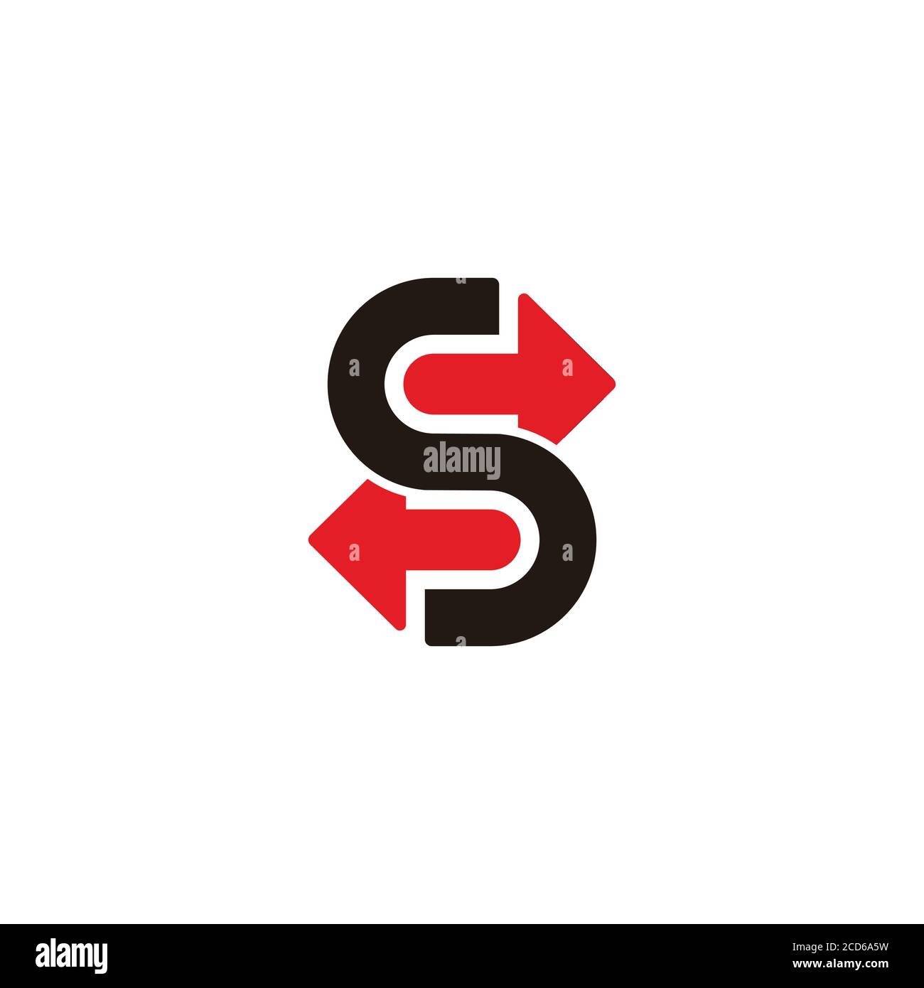 Buchstaben s Austausch gegenüber Pfeile geometrische Design Logo Vektor Stock Vektor