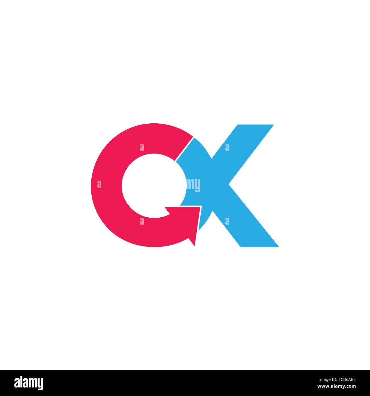 Buchstabe ok Kreis geometrische Pfeil Logo Vektor Stock Vektor