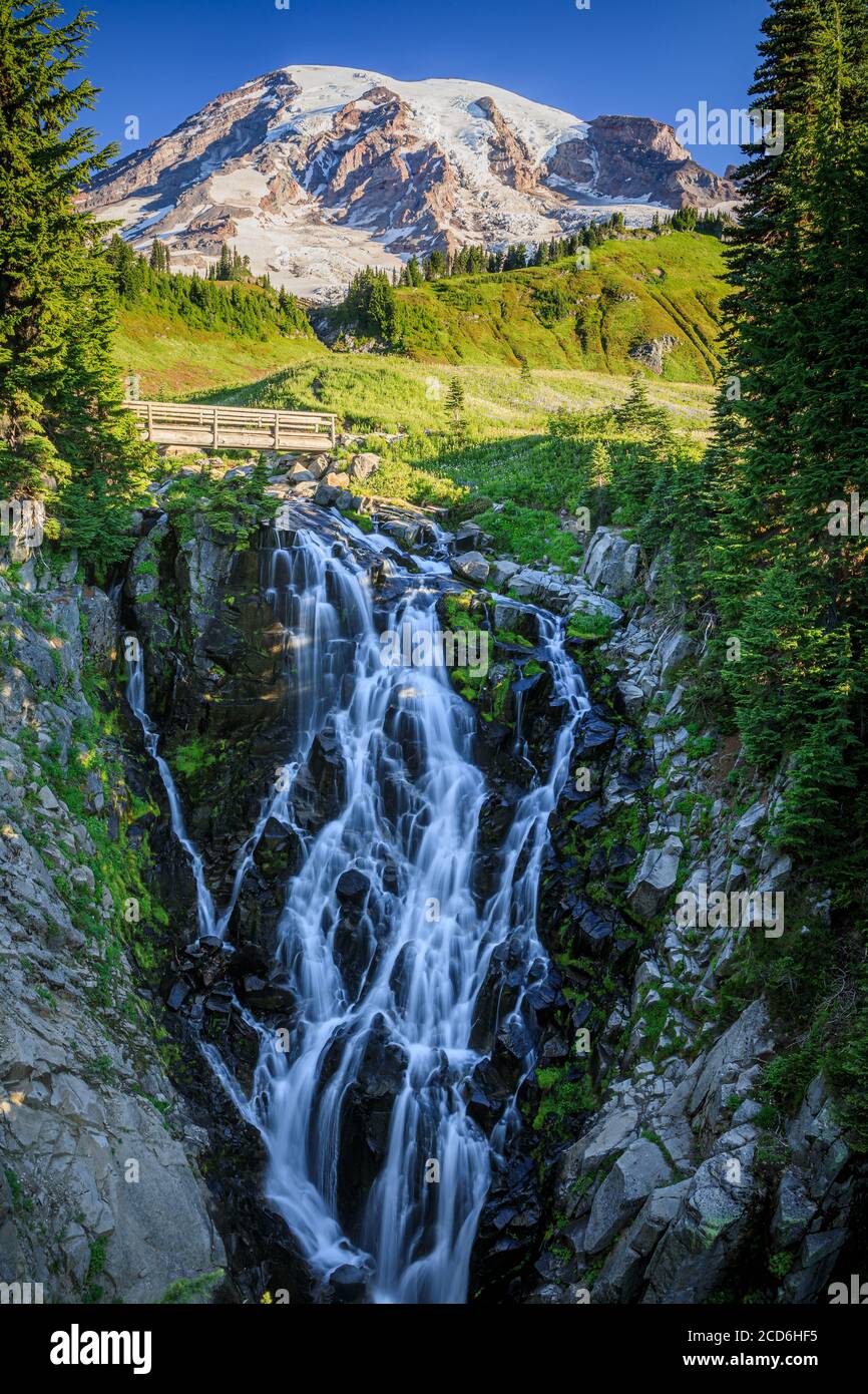 Myrtle Falls in Paradise, Mount Rainier, Washington, USA Stockfoto
