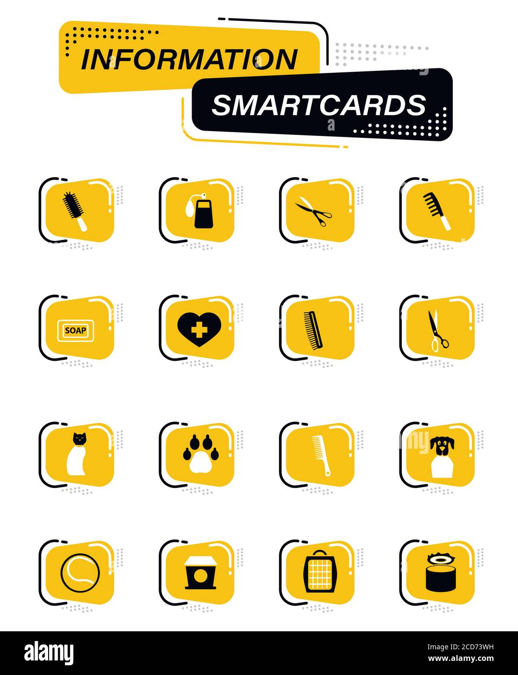 Waren für Haustiere Icons set Stock Vektor