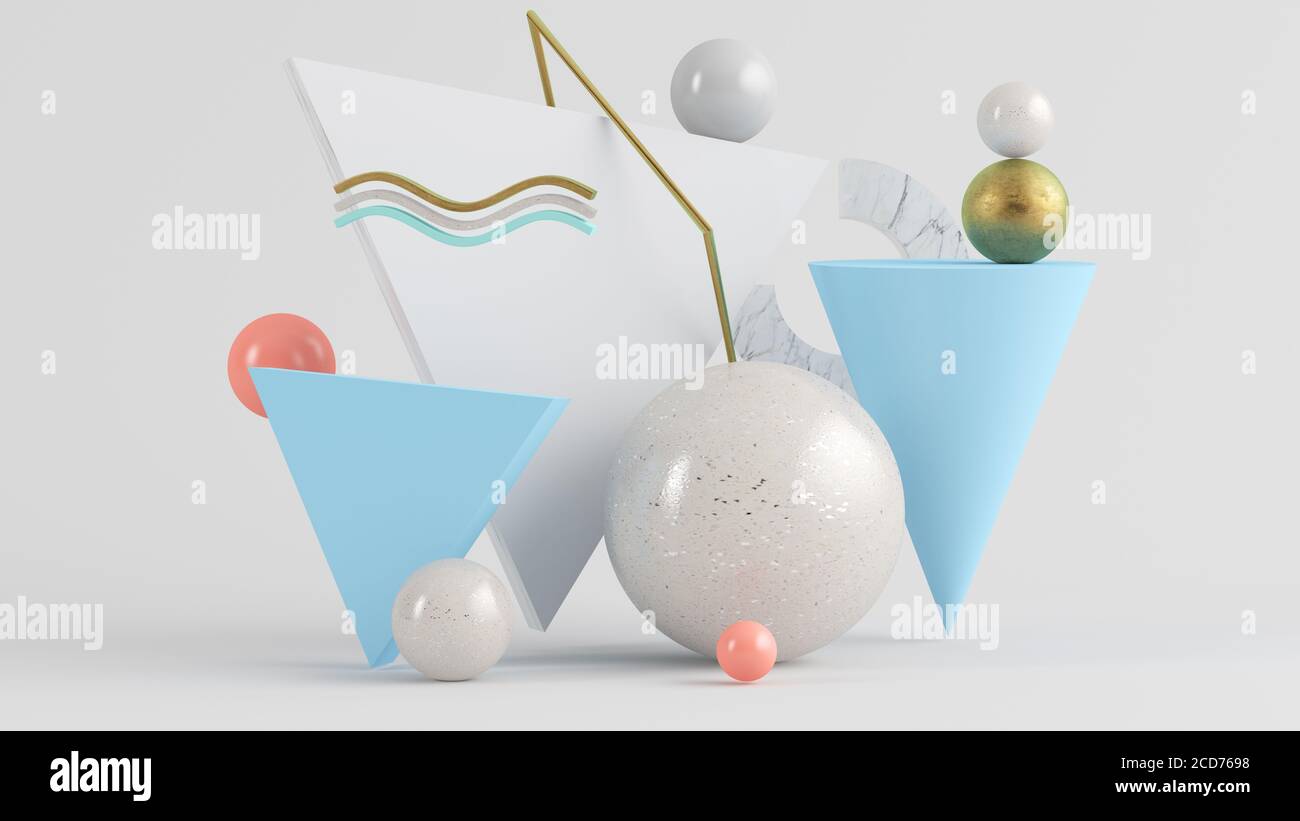 Abstrakte geometrische Formen Hintergrund 3d-Rendering Stockfoto
