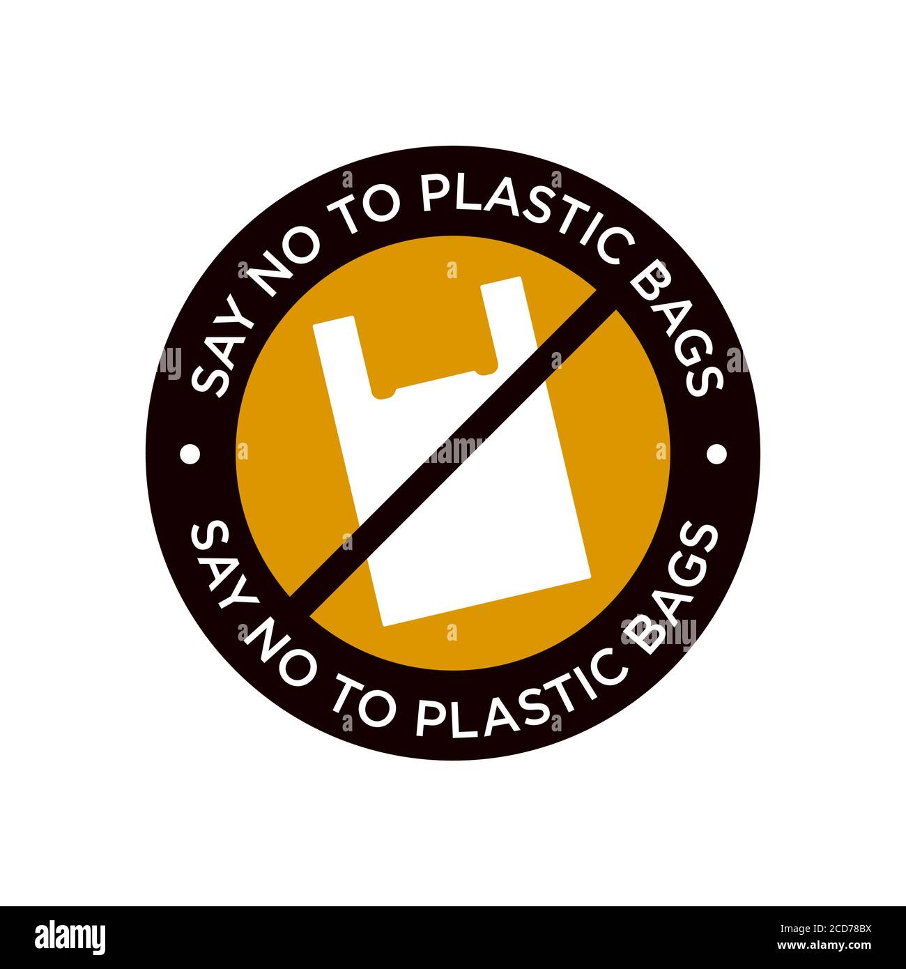 Sagen Sie Nein zum Symbol für Plastiktüten. Vektorsymbol. Stock Vektor