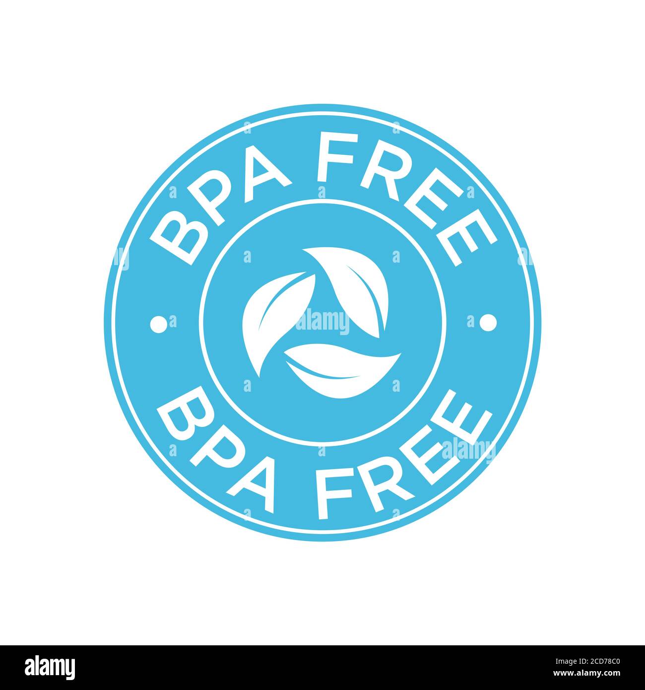 BPA-freies Symbol. Rundes blaues Symbol. Stock Vektor
