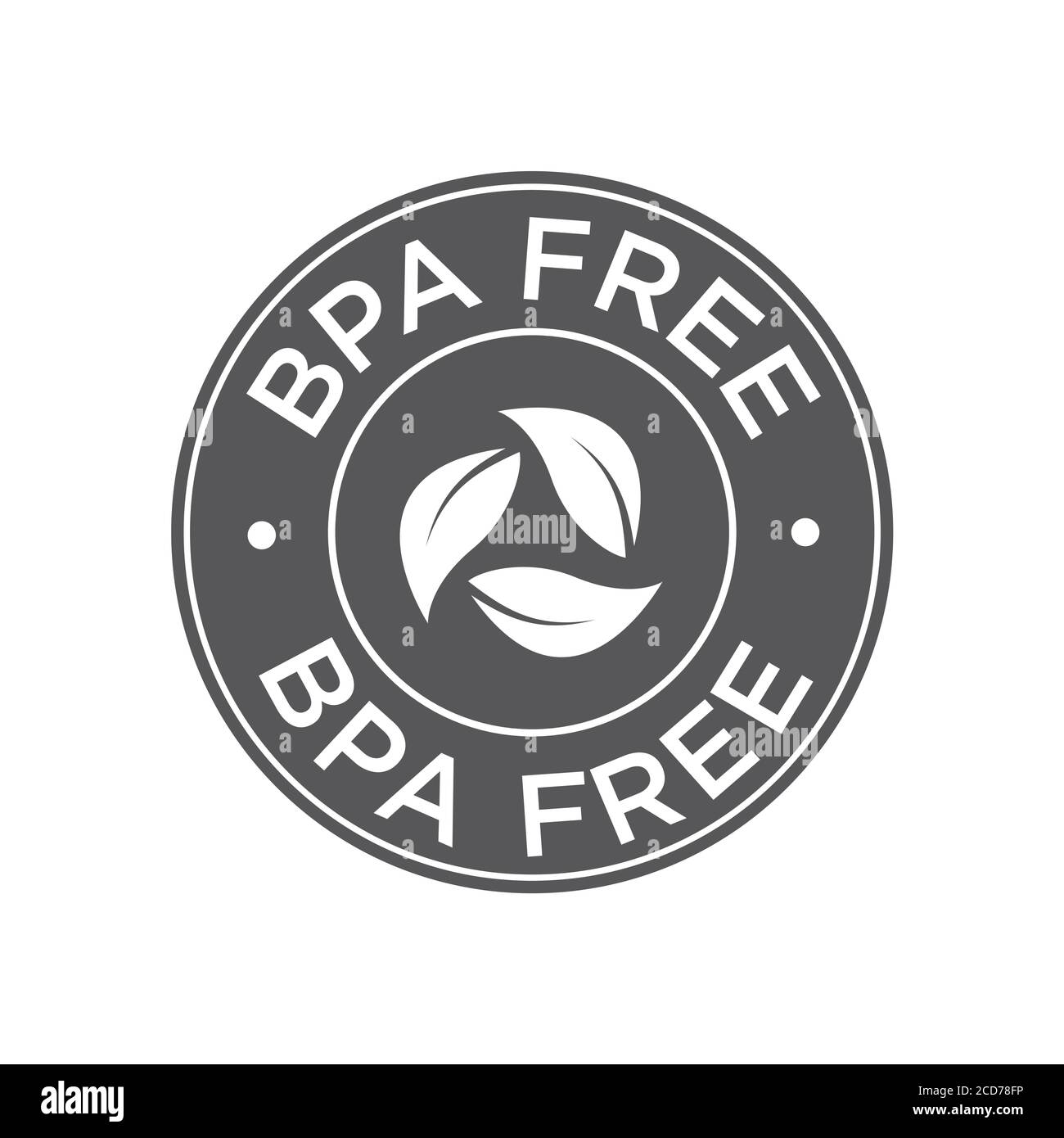BPA-freies Symbol. Rundes schwarzes Symbol. Stock Vektor