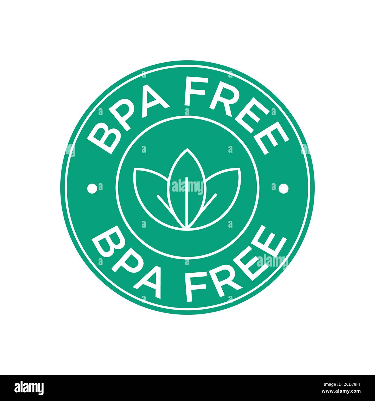 BPA-freies Symbol. Rundes grünes Symbol. Stock Vektor