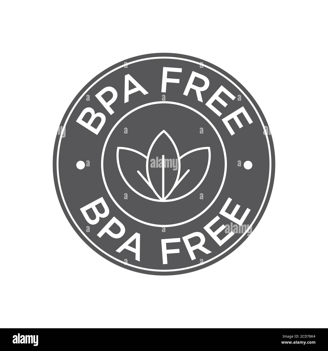 BPA-frei. 100% biologisch abbaubar und kompostierbar Icon. Rundes grünes und schwarzes Symbol. Stock Vektor