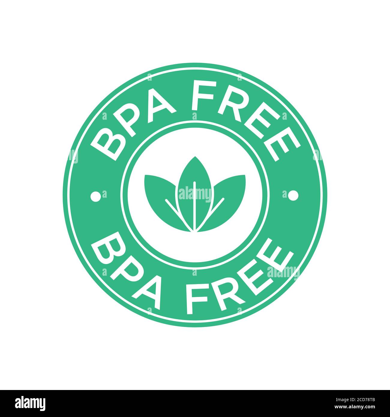 BPA-freies Symbol. Rundes grünes Symbol. Stock Vektor
