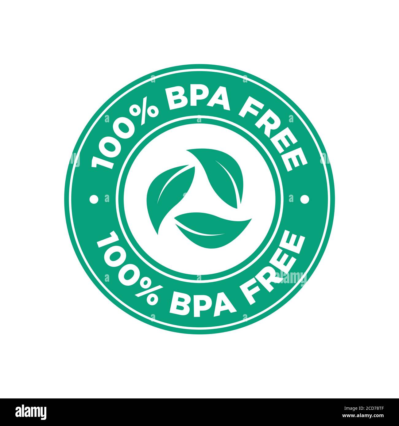 100 % BPA-freies Symbol. Rundes grünes Symbol. Stock Vektor