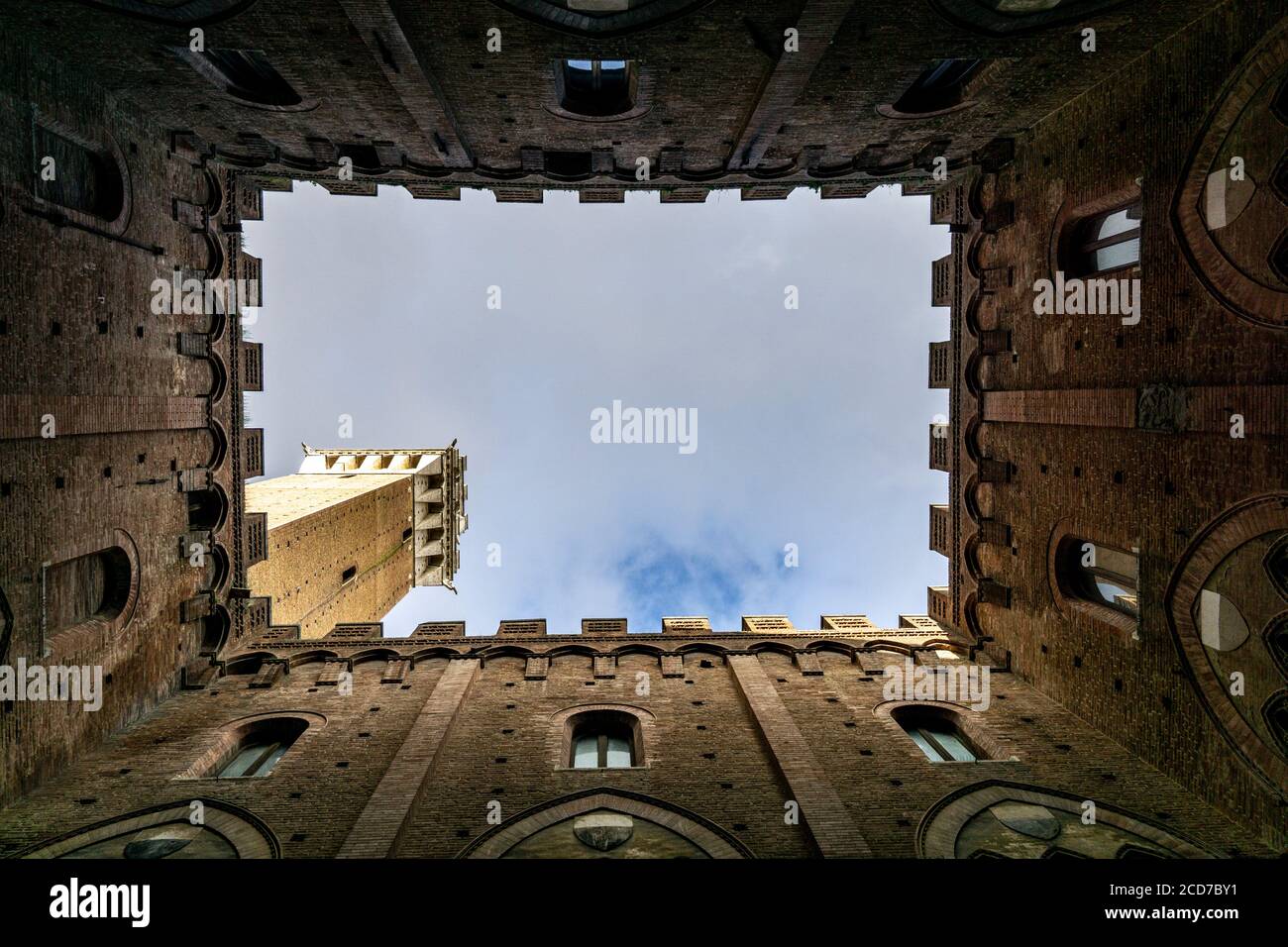 Palazzo Pubblico, Palast im alten mittelalterlichen Siena Stockfoto