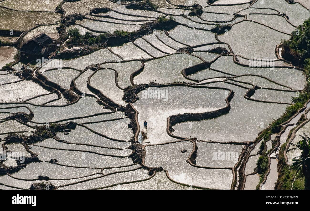 Friedliche Landschaft, hohe Berge Lai Chau, Vietnam Stockfoto