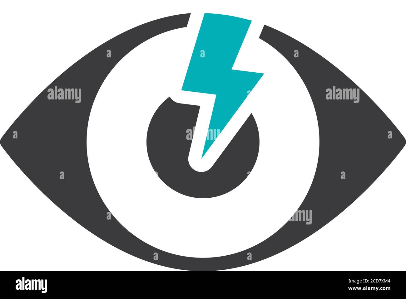 Menschliches Auge mit farbigem Symbol für akute Schmerzen. Sehorgankrankheit Symptom, Blindheit Symbol Stock Vektor