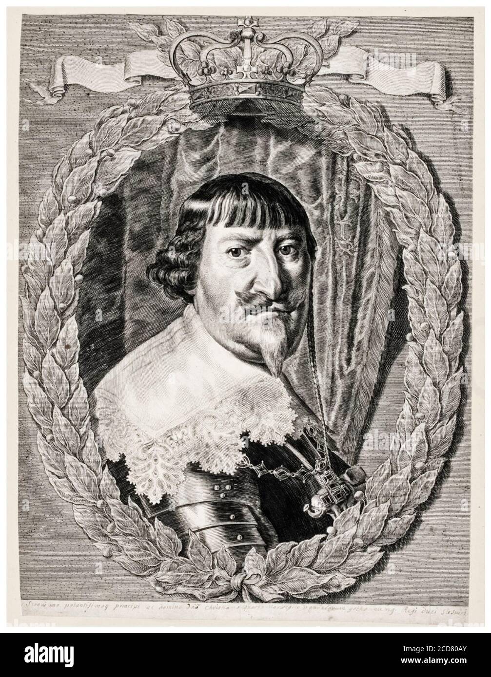 Christian IV. (1577-1648), König von Dänemark, Porträtstich von Theodore Matham, Abraham Wuchters, 1637-1676 Stockfoto