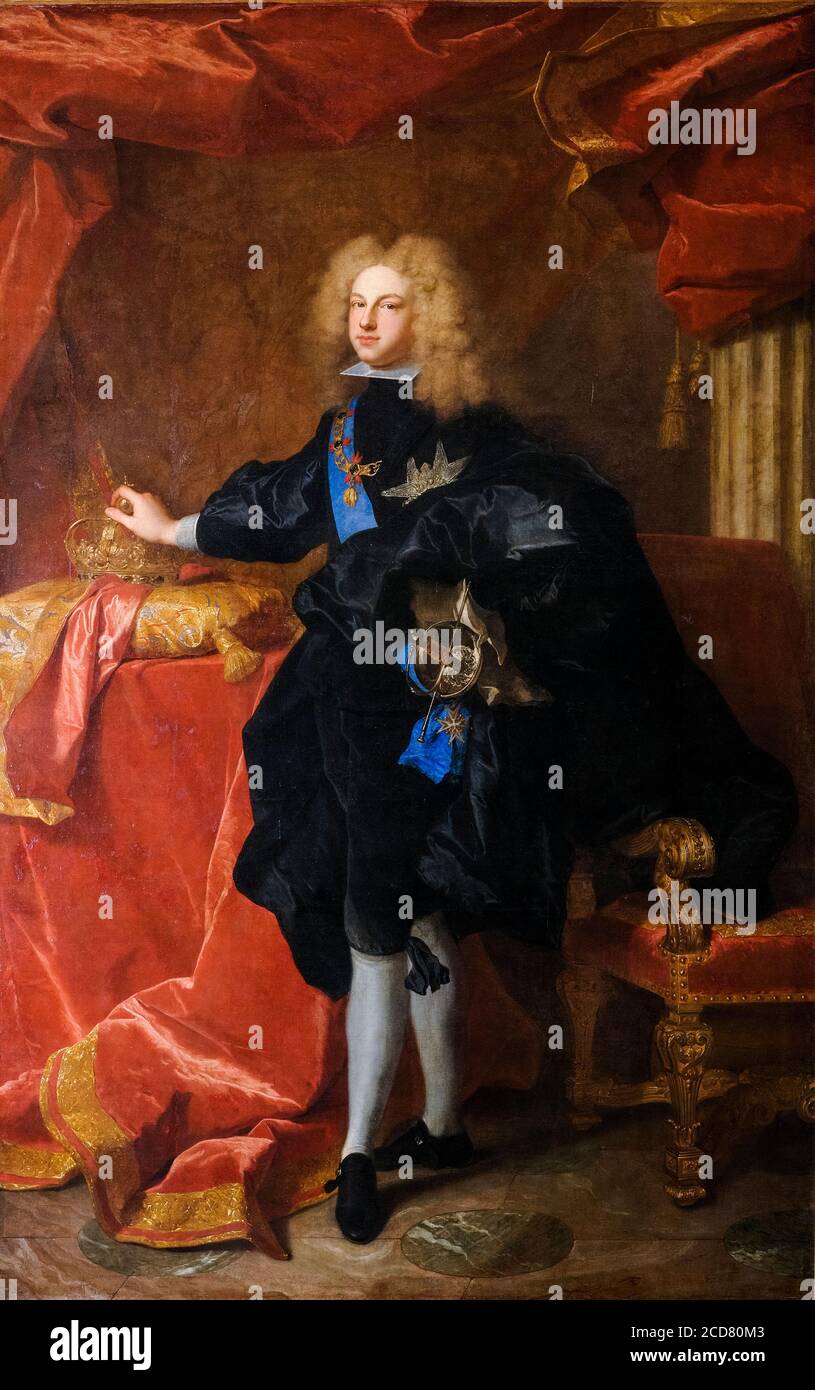 König Philipp V. von Spanien (1683-1746), Porträtmalerei von Hyacinthe Rigaud, 1701 Stockfoto