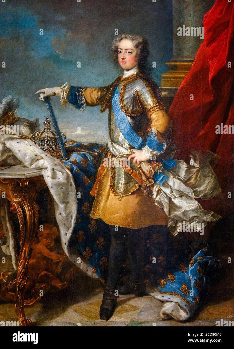 Ludwig XV. (1710–1774), König von Frankreich und Navarra, Porträtmalerei von Jean-Baptiste van Loo, um 1723 Stockfoto