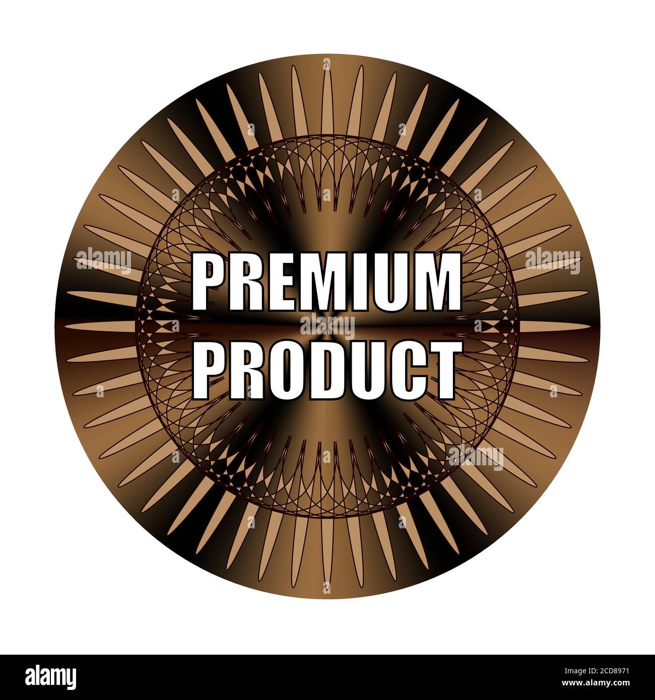 Premium Produkt runde Aufkleber, Medaille, Zeichen, Symbol, Logo, Tag, Stempel, Siegel. Vector Premium Produktaufkleber für Etikettendesign Stock Vektor