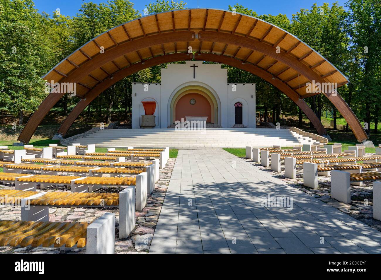 Outdoor Churh Pilgerziel in Mariagyud Ungarn Stockfoto