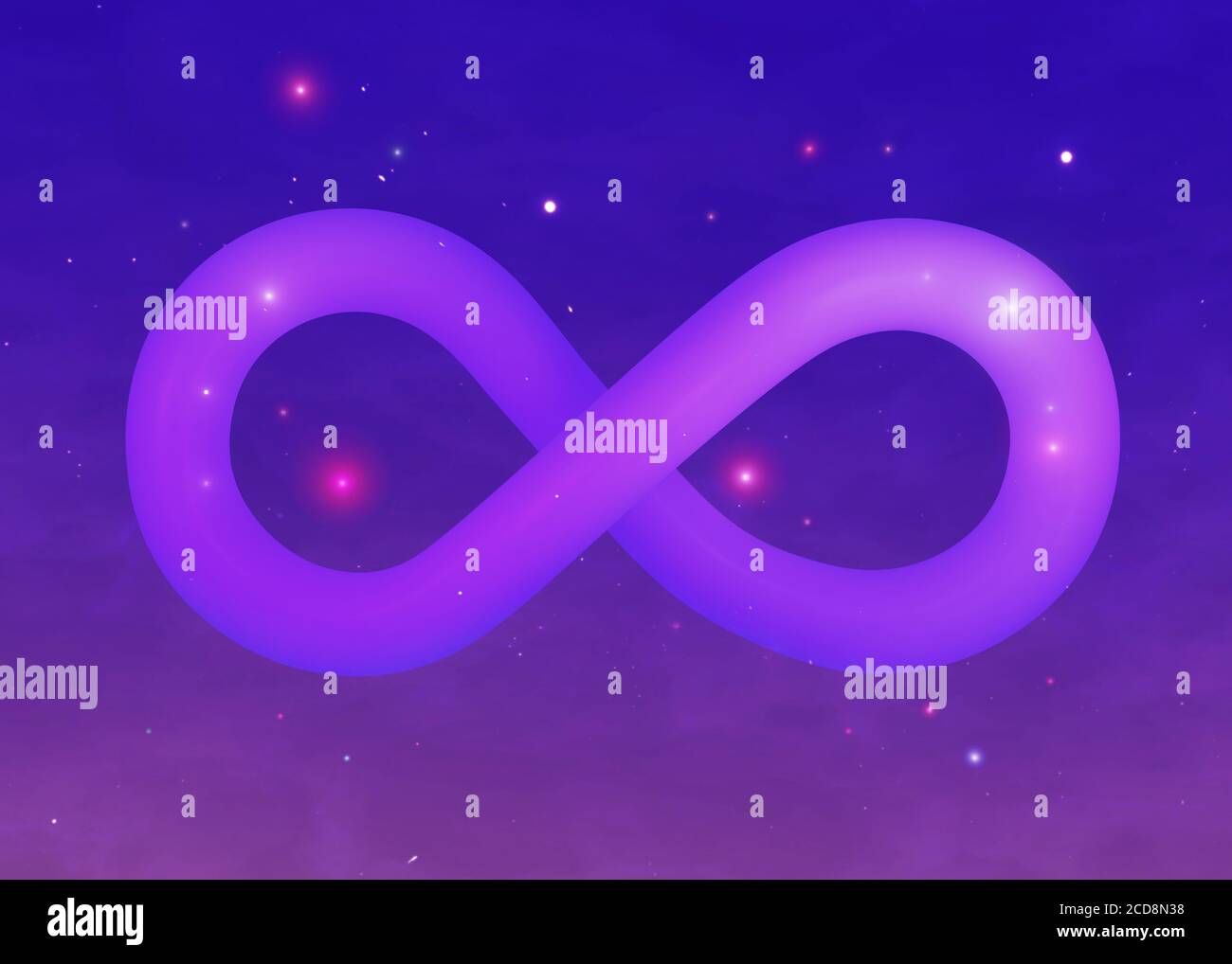 Kosmische Unendlichkeit Zeichen oder Symbol, 3d-Rendering Stockfoto