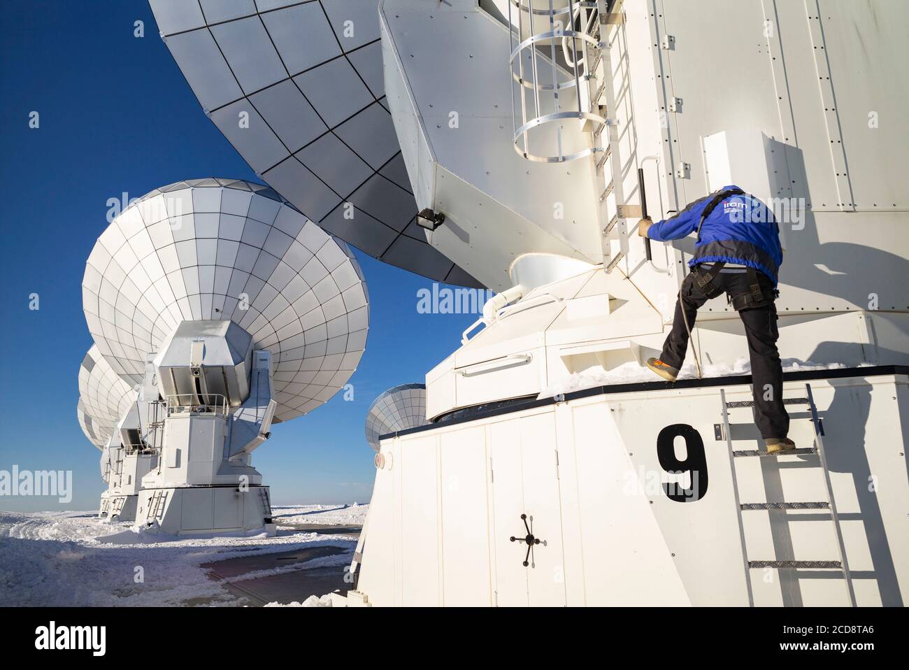 Frankreich, Hautes Alpes, Le Devoluy, Devoluy-Gebirge, Plateau de Bure (2550m), Interferometer Stockfoto