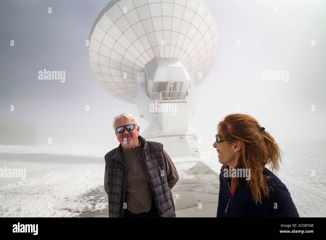 Frankreich, Hautes Alpes, Le Devoluy, Devoluy-Gebirge, Plateau de Bure (2550m), Interferometer Stockfoto