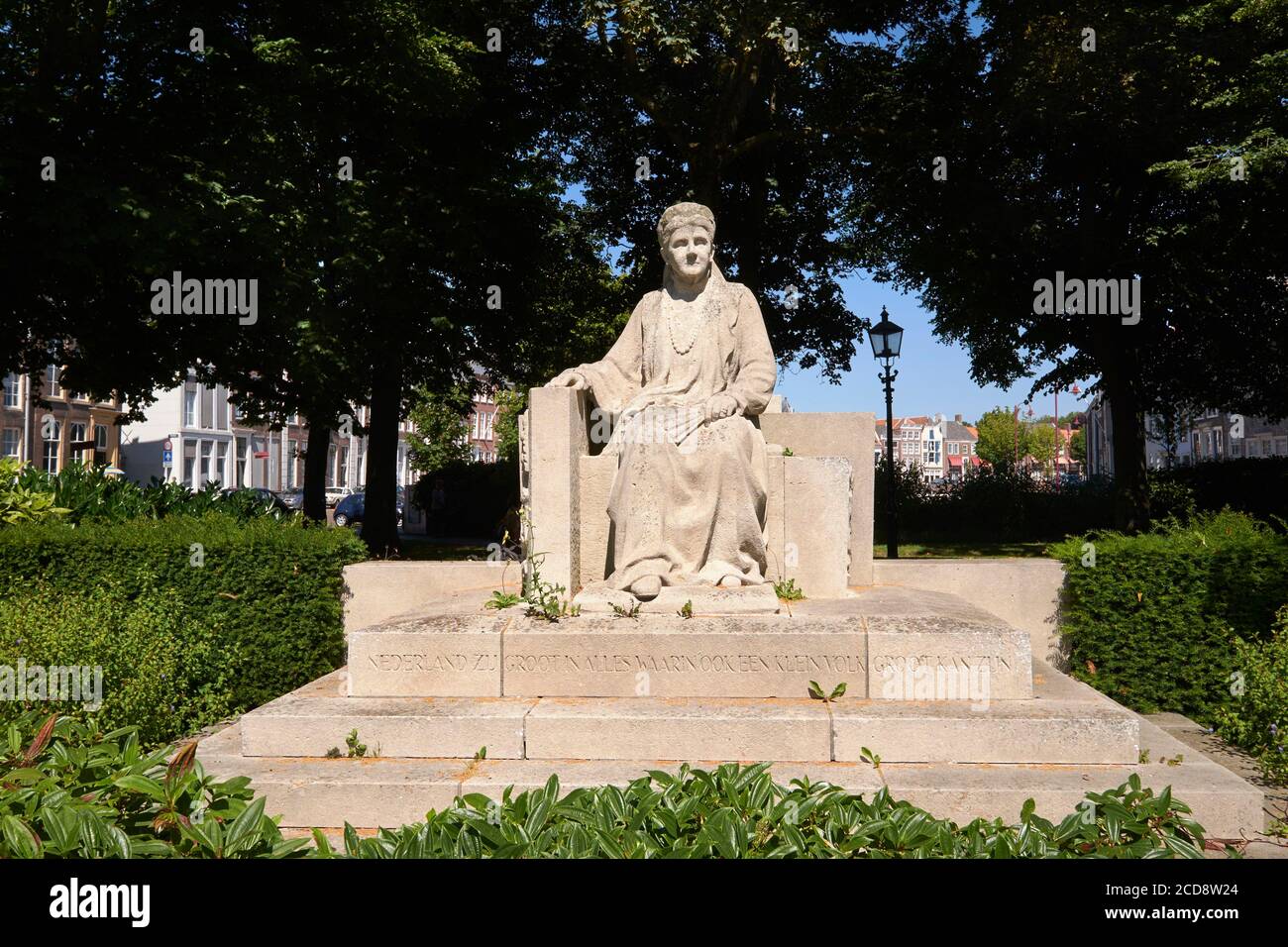Niederlande, Zeeland Provinz, Walcheren, Middleburg, Emma von Waldeck und Pyrmont (Emma Queen) Statue Stockfoto