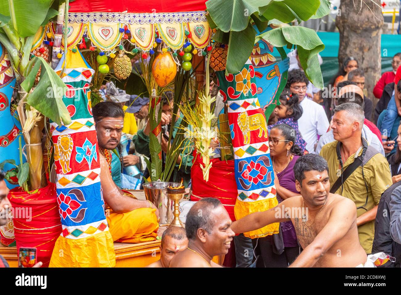 Frankreich, Paris, Ganesh Tempel von Paris Sri Manicka Vinayakar Alayam, das Fest des Gottes Ganesh Stockfoto