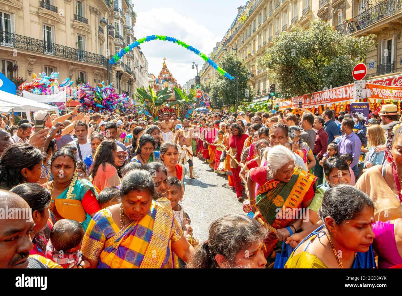 Frankreich, Paris, Ganesh Tempel von Paris Sri Manicka Vinayakar Alayam, das Fest des Gottes Ganesh Stockfoto