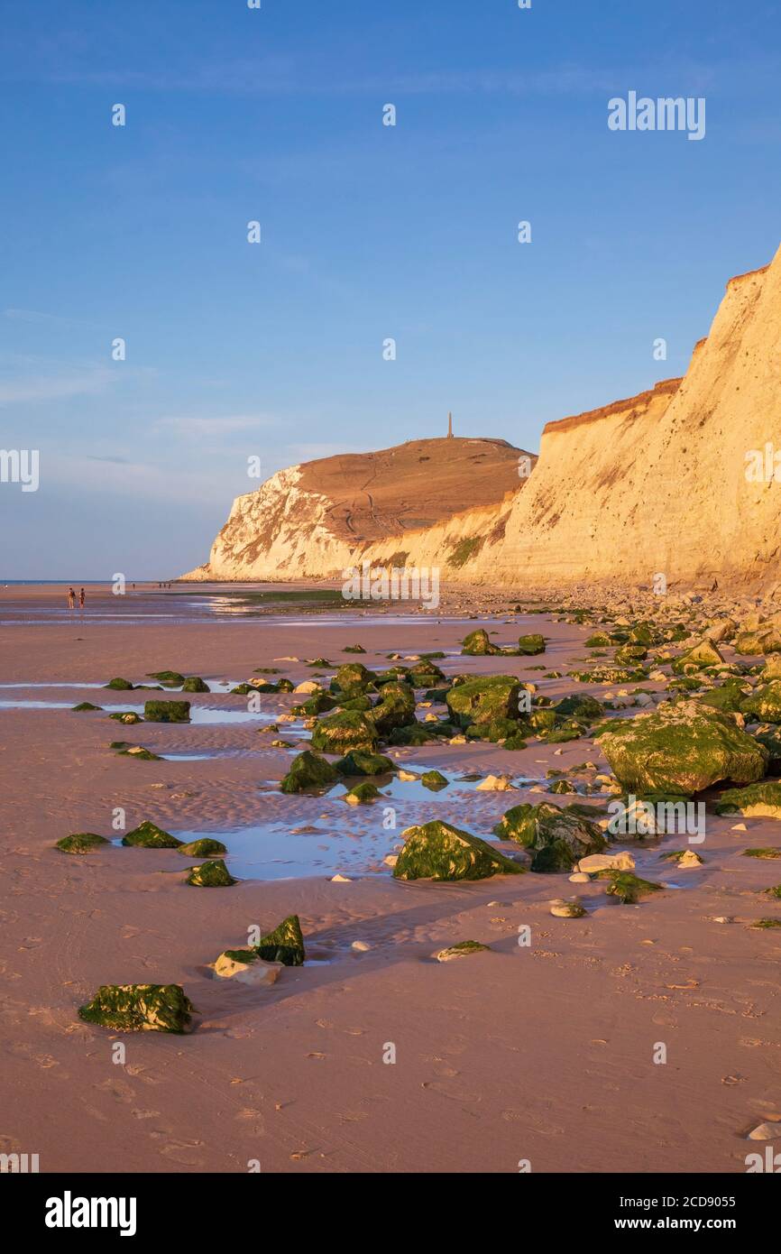 Frankreich, Pas de Calais, Côte Opale, Parc Naturel regional des Caps et Marais Opale, Cap Blanc Nez, Kalksteinfelsen Stockfoto