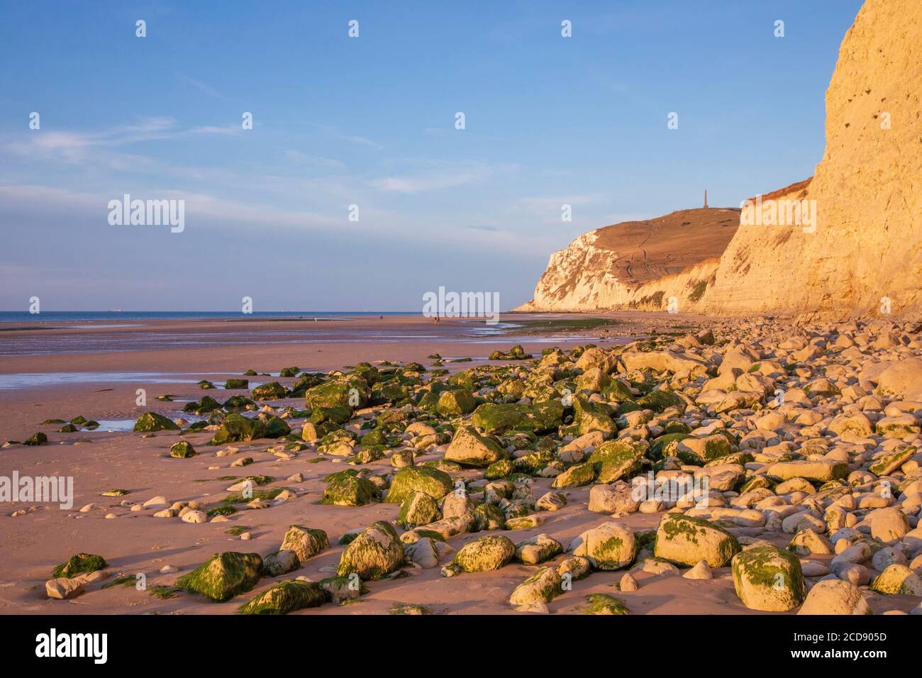 Frankreich, Pas de Calais, Côte Opale, Parc Naturel regional des Caps et Marais Opale, Cap Blanc Nez, Kalksteinfelsen Stockfoto