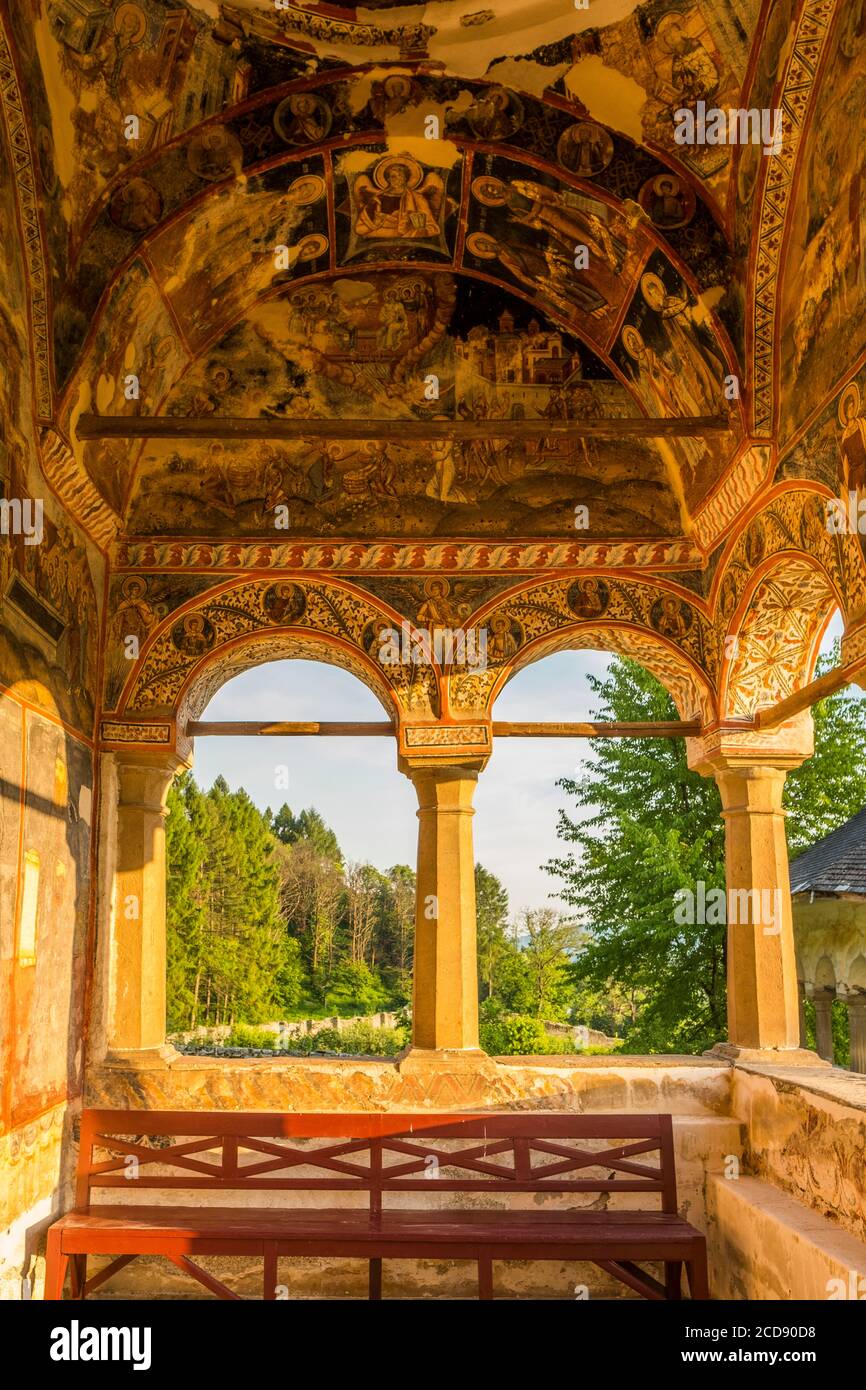 Rumänien, der Walachei, Horezu, das Kloster Horezu wurde als UNESCO-Weltkulturerbe im Jahr 1993 für die Qualität der Erhaltung dieser Gemälde von mehr als 300 Jahren aufgeführt Stockfoto