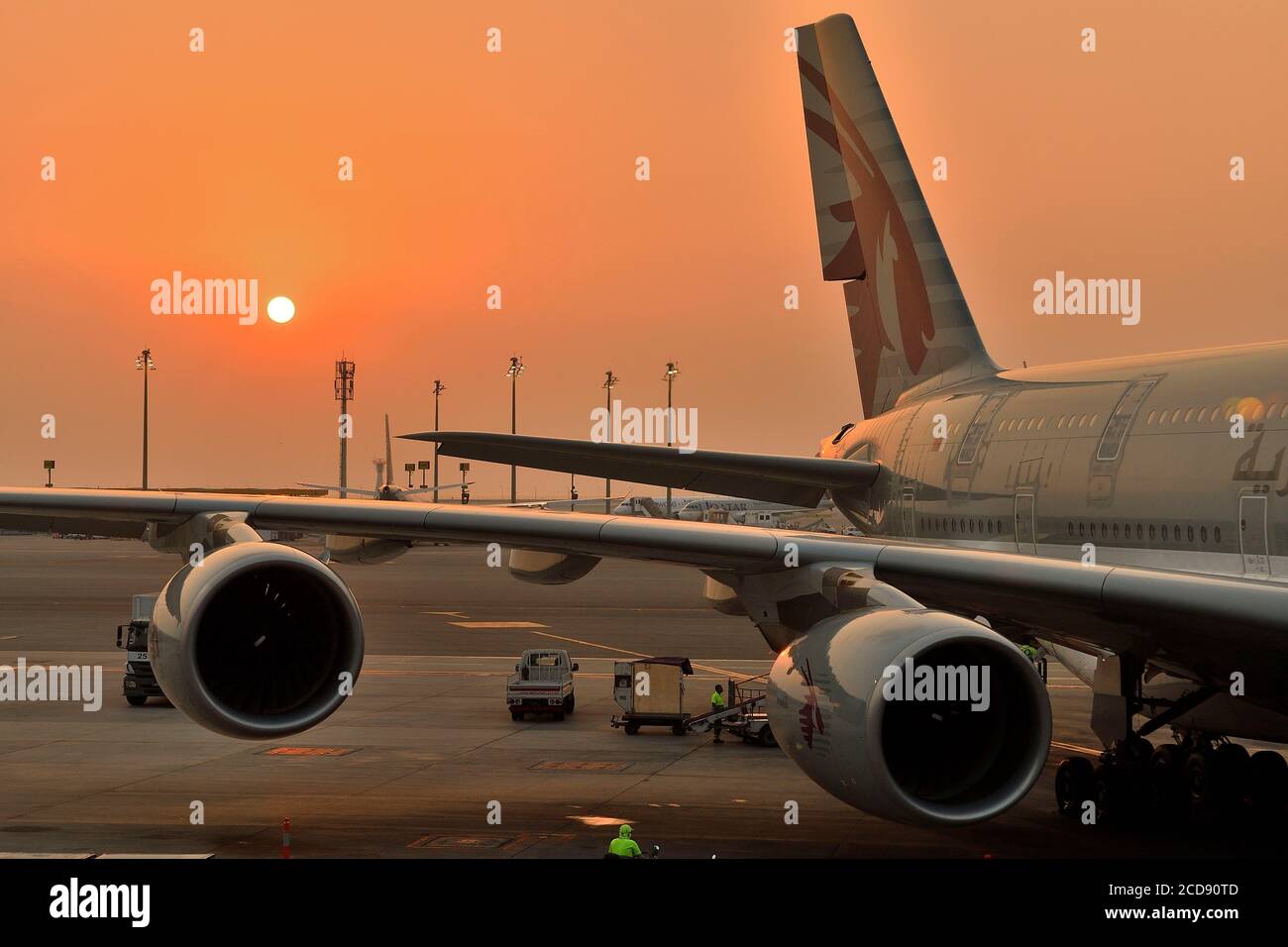 Asien, Katar, Doha, internationaler Flughafen Hamad, Airbus A380 Stockfoto