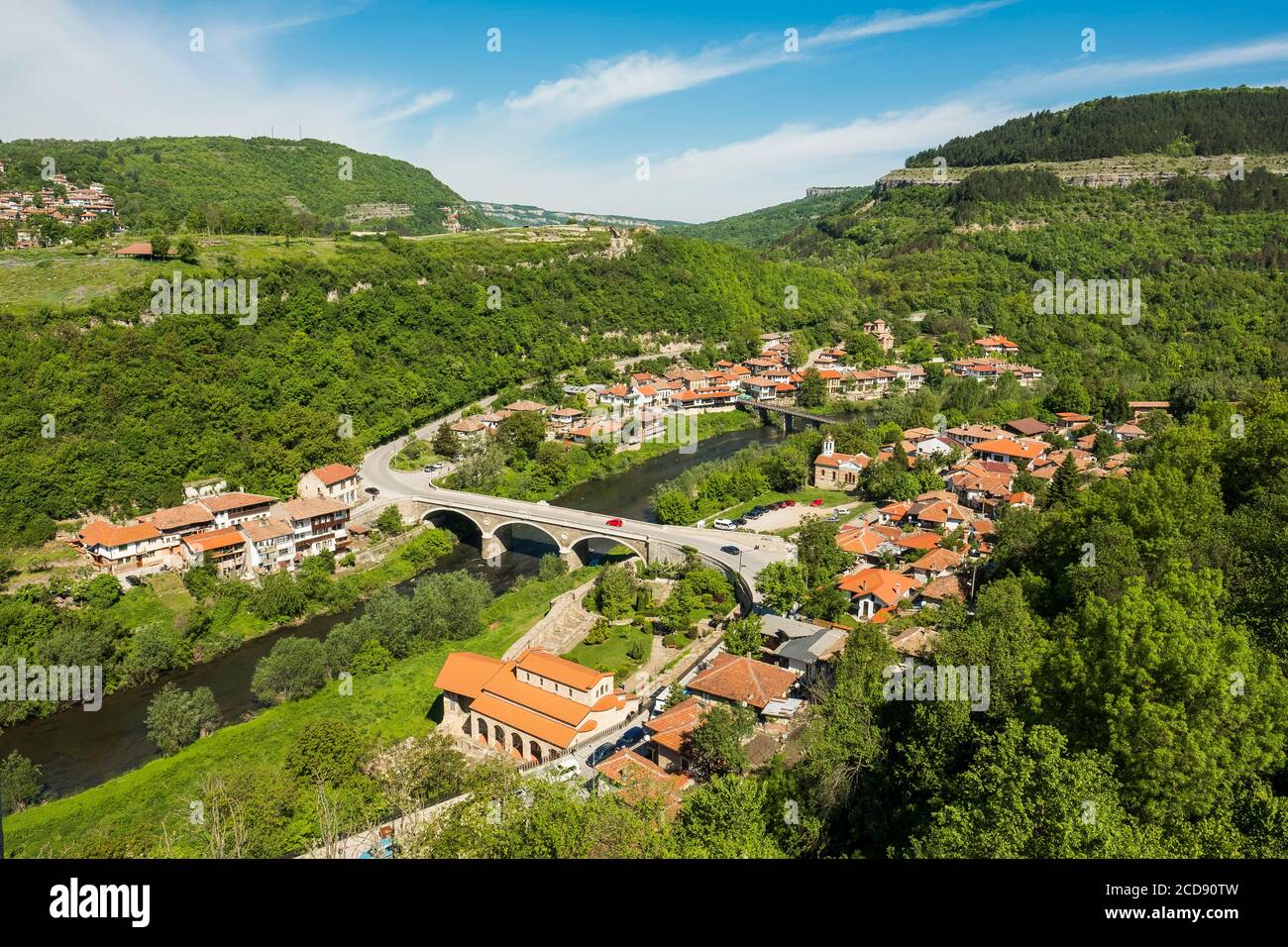 Bulgarien, Veliko Tarnovo, ehemalige Hauptstadt Bulgariens unter dem Zweiten Bulgarischen Reich, bis zu seinem Fall am 17. Juli 1393 Stockfoto
