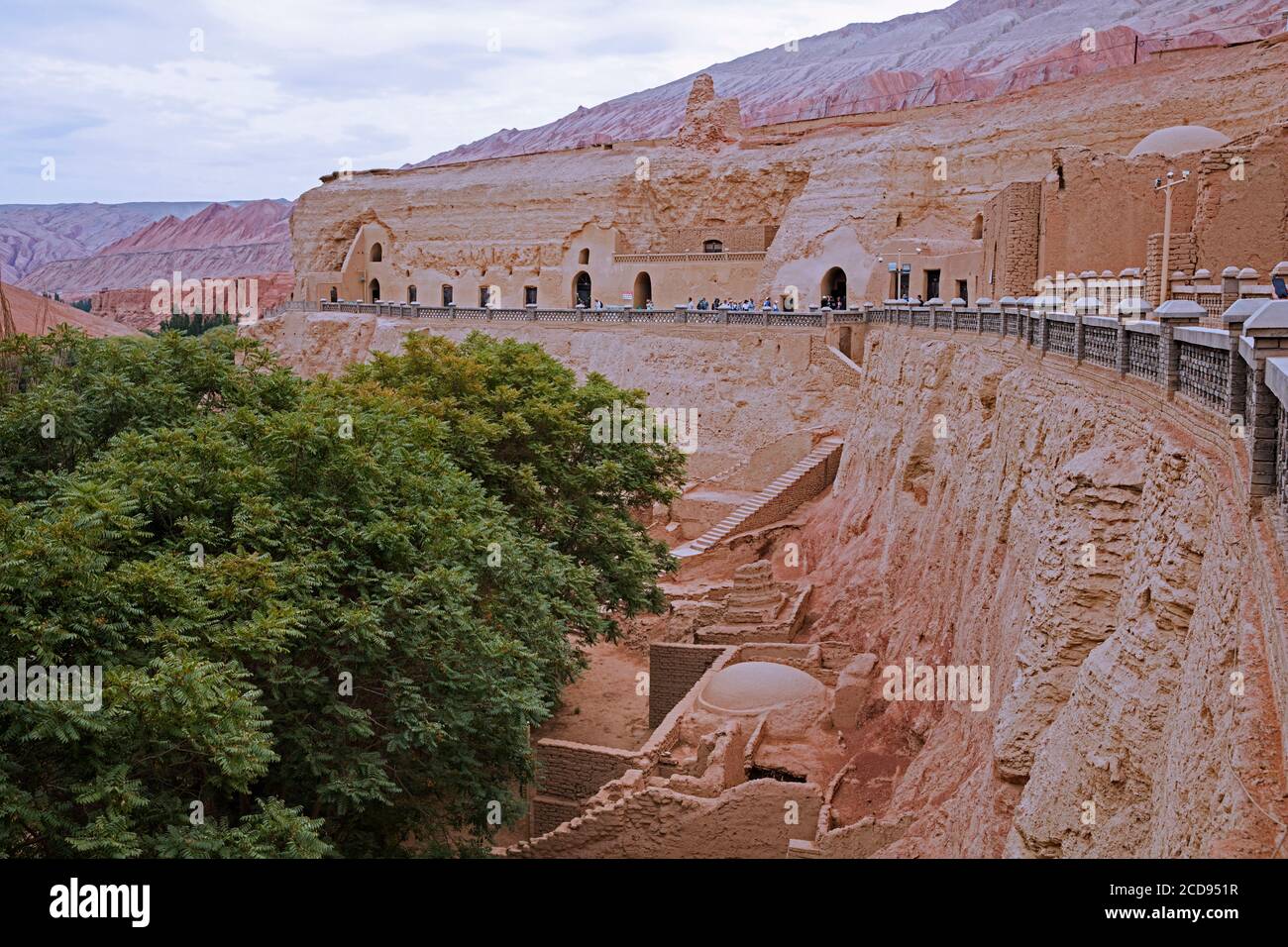 Bezeklik Tausend Buddha Höhlen, Komplex von buddhistischen Höhlengrotten im Mutou Tal zwischen den Städten Turpan und Shanshan, Xinjiang, China Stockfoto