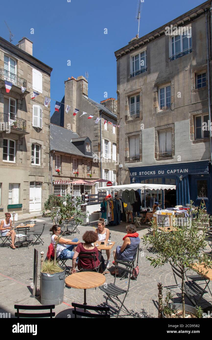 Frankreich, Manche, Cotentin, Granville, die Oberstadt auf einer felsigen Landzunge am äußersten östlichen Punkt der Mont Saint Michel Bucht erbaut, liegt der Ort Cambernon in der Oberstadt Stockfoto