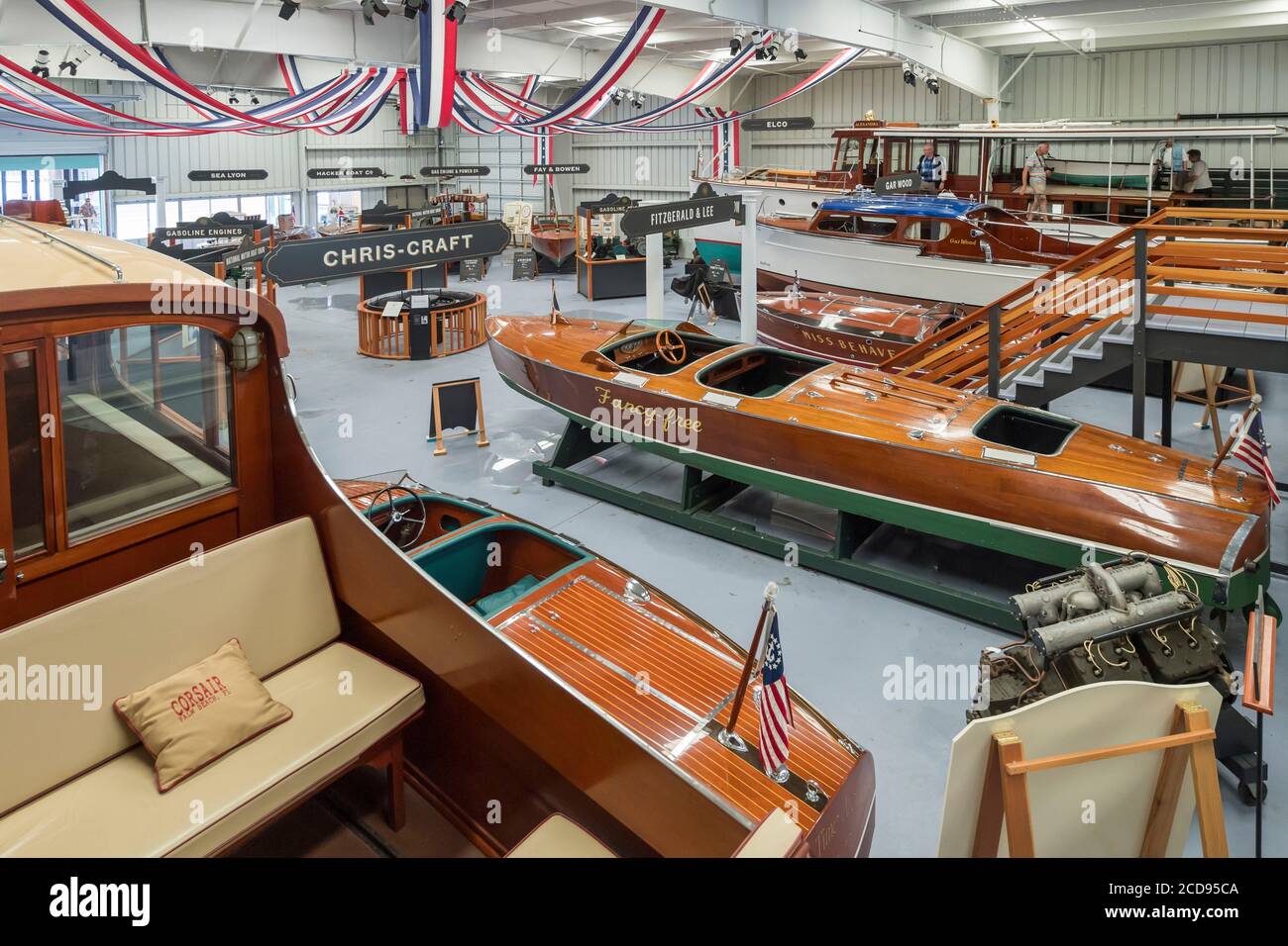 USA, New York State, Clayton Village am Lake Ontario, Antique Boat Museum Stockfoto