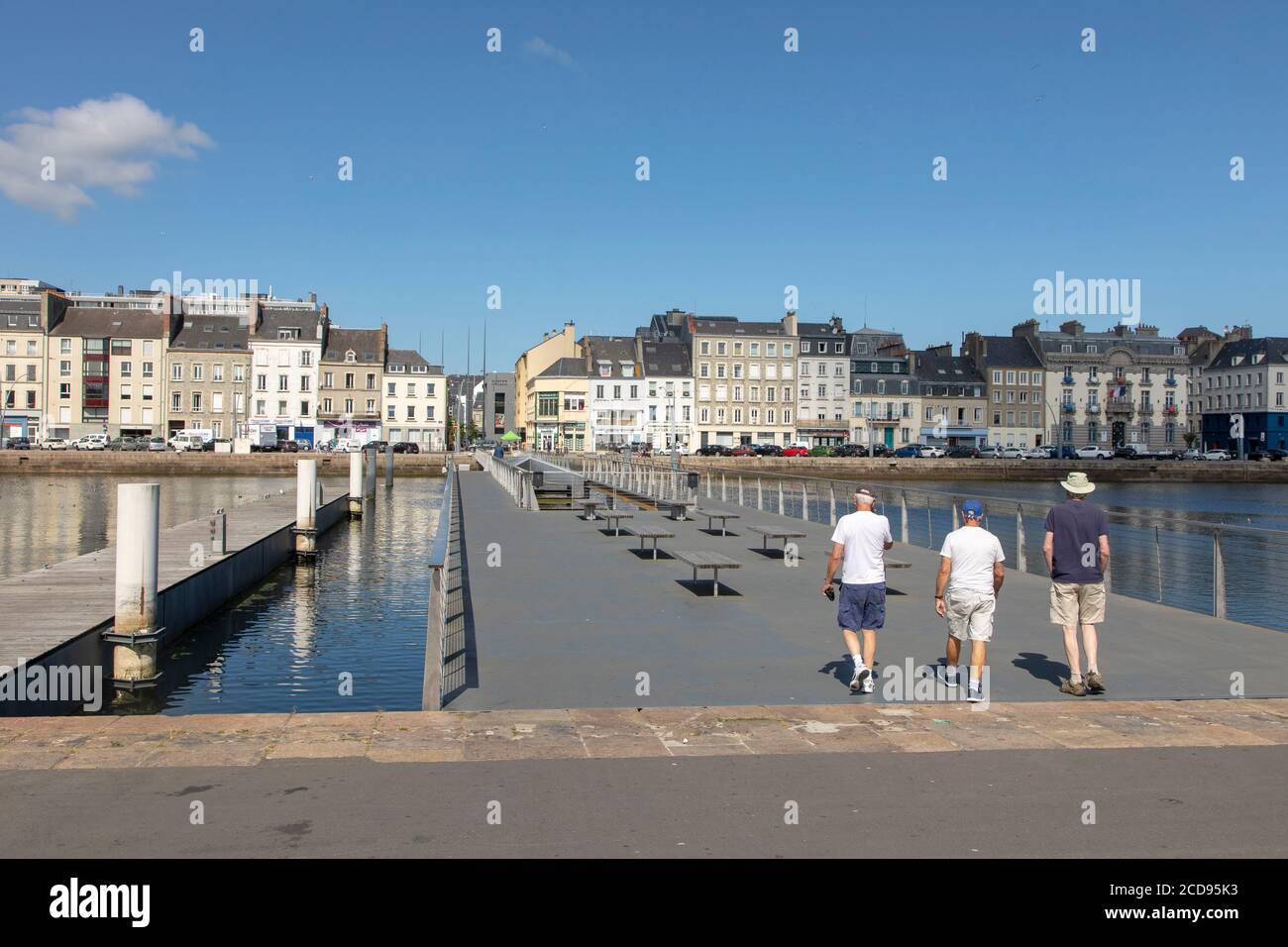 Frankreich, Manche, Cherbourg Octeville, Dock Alexander III und das Becken Handel, Brücke Stockfoto