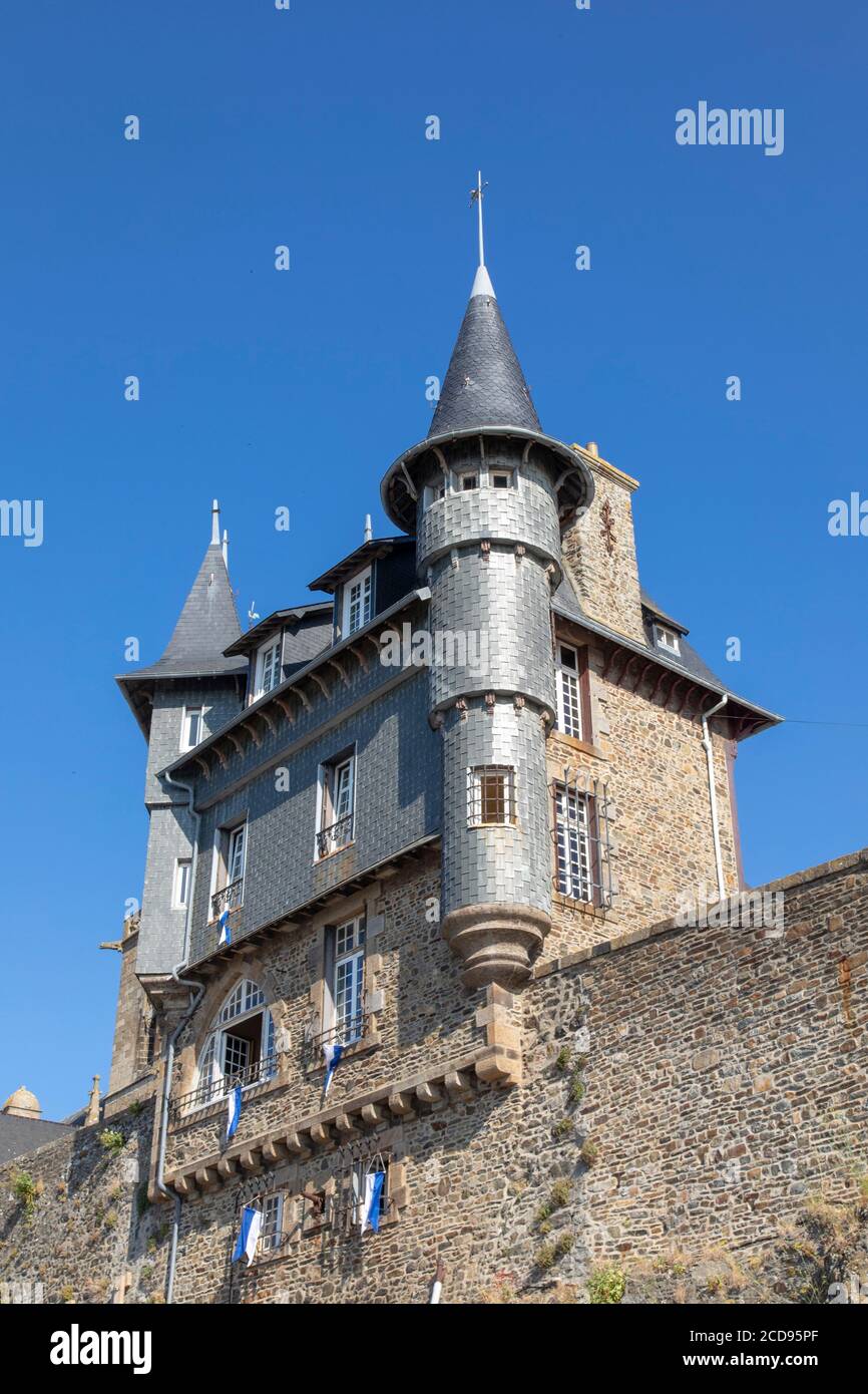 Frankreich, Manche, Cotentin Peninsula, Granville, Haus auf den Wällen der Oberstadt Stockfoto