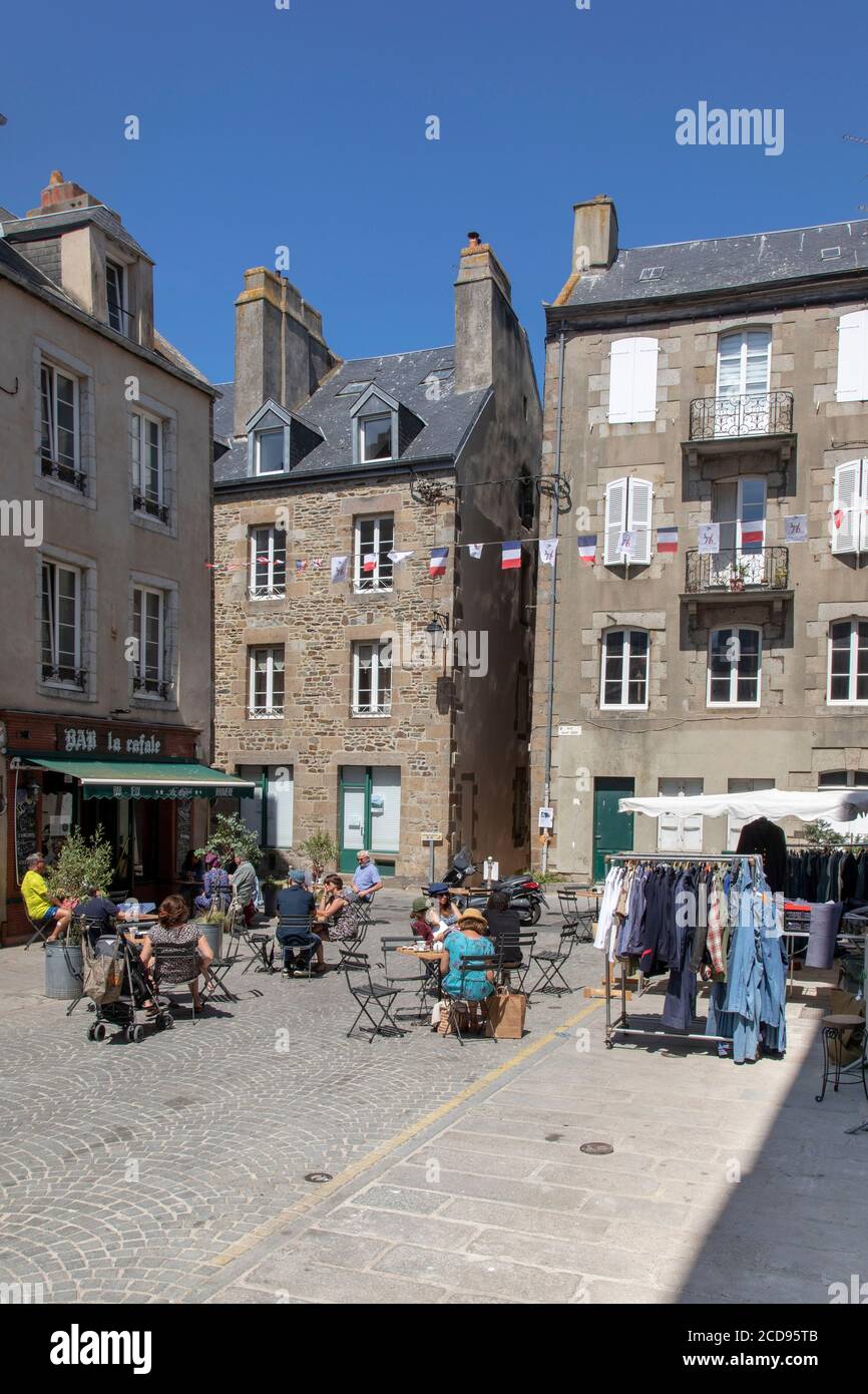 Frankreich, Manche, Cotentin, Granville, die Oberstadt auf einer felsigen Landzunge am äußersten östlichen Punkt der Mont Saint Michel Bucht erbaut, liegt der Ort Cambernon in der Oberstadt Stockfoto