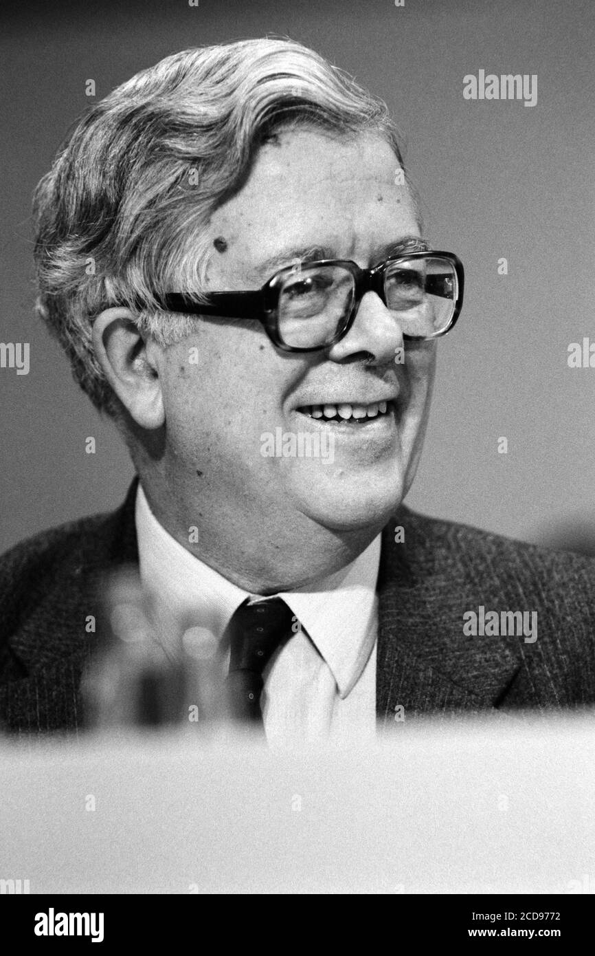 Sir Geoffrey Howe – Stellvertretender Premierminister und Lord President of the Council. Konservative und unionistische Parteikonferenz im Bournemouth International Centre in Dorset. Oktober 1990. Foto: Neil Turner Stockfoto