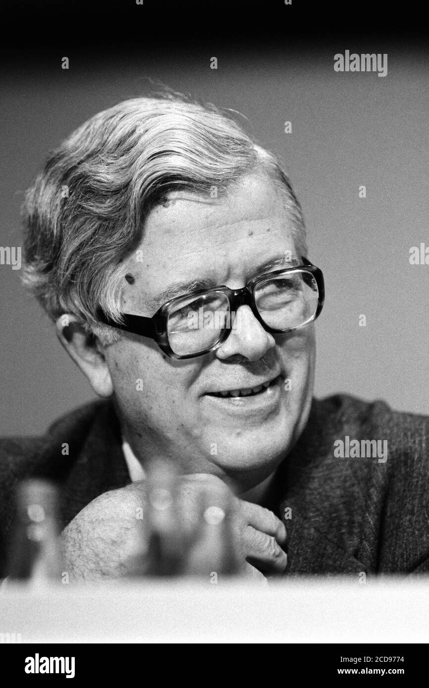 Sir Geoffrey Howe – Stellvertretender Premierminister und Lord President of the Council. Konservative und unionistische Parteikonferenz im Bournemouth International Centre in Dorset. Oktober 1990. Foto: Neil Turner Stockfoto