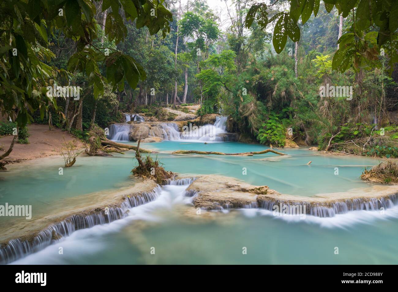 Laos, Provinz Luang Prabang, Kuang Si fällt Stockfoto