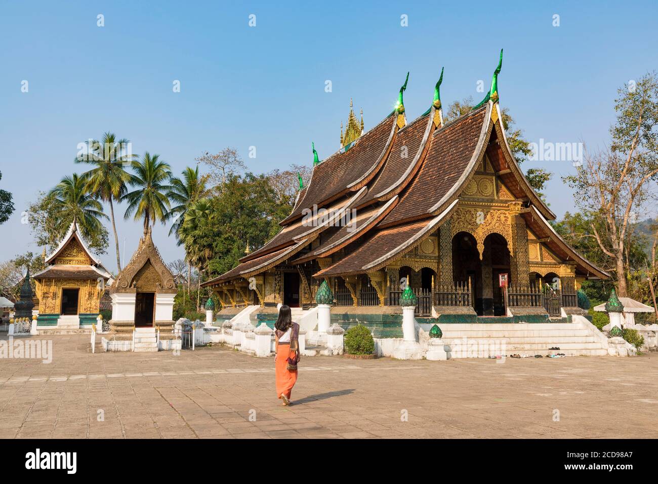 Laos, Luang Prabang, Vat Xieng Thong Stockfoto