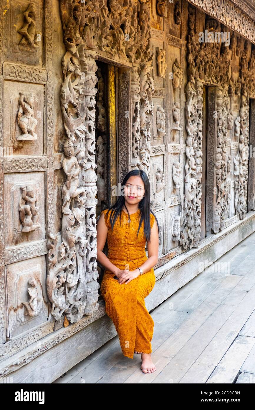 Myanmar (Burma), Mandalay Region, Mandalay City, Tek Kyaung Shwenandaw Kloster Stockfoto