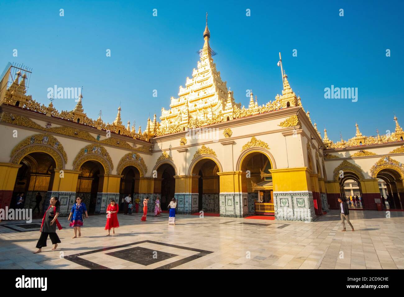 Myanmar (Burma), Mandalay Region, Mandalay City, Mahamuni Pagode Stockfoto