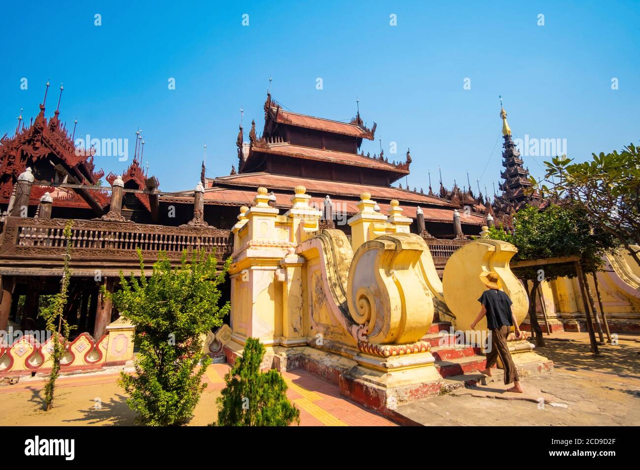Myanmar (Burma), Mandalay Region, Mandalay Stadt, Kyaung Shwe in bin Tempel Stockfoto