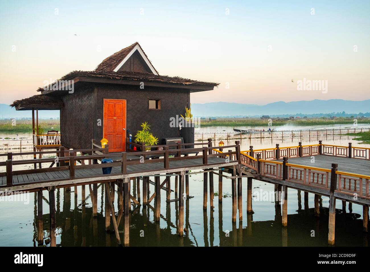 Myanmar (Burma), Shan State, Inle Lake, Paramount Inle Resort Stockfoto