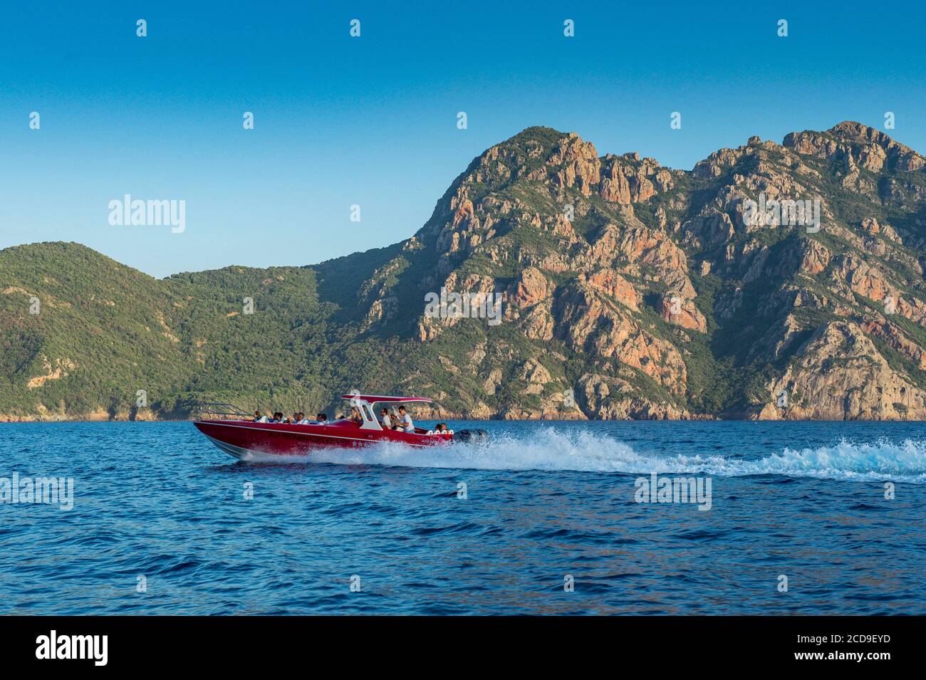 Frankreich, Corse du Sud, Porto, Golf von Porto von der UNESCO zum Weltkulturerbe erklärt, Golf von Girolata und Kap und monte Senino Stockfoto