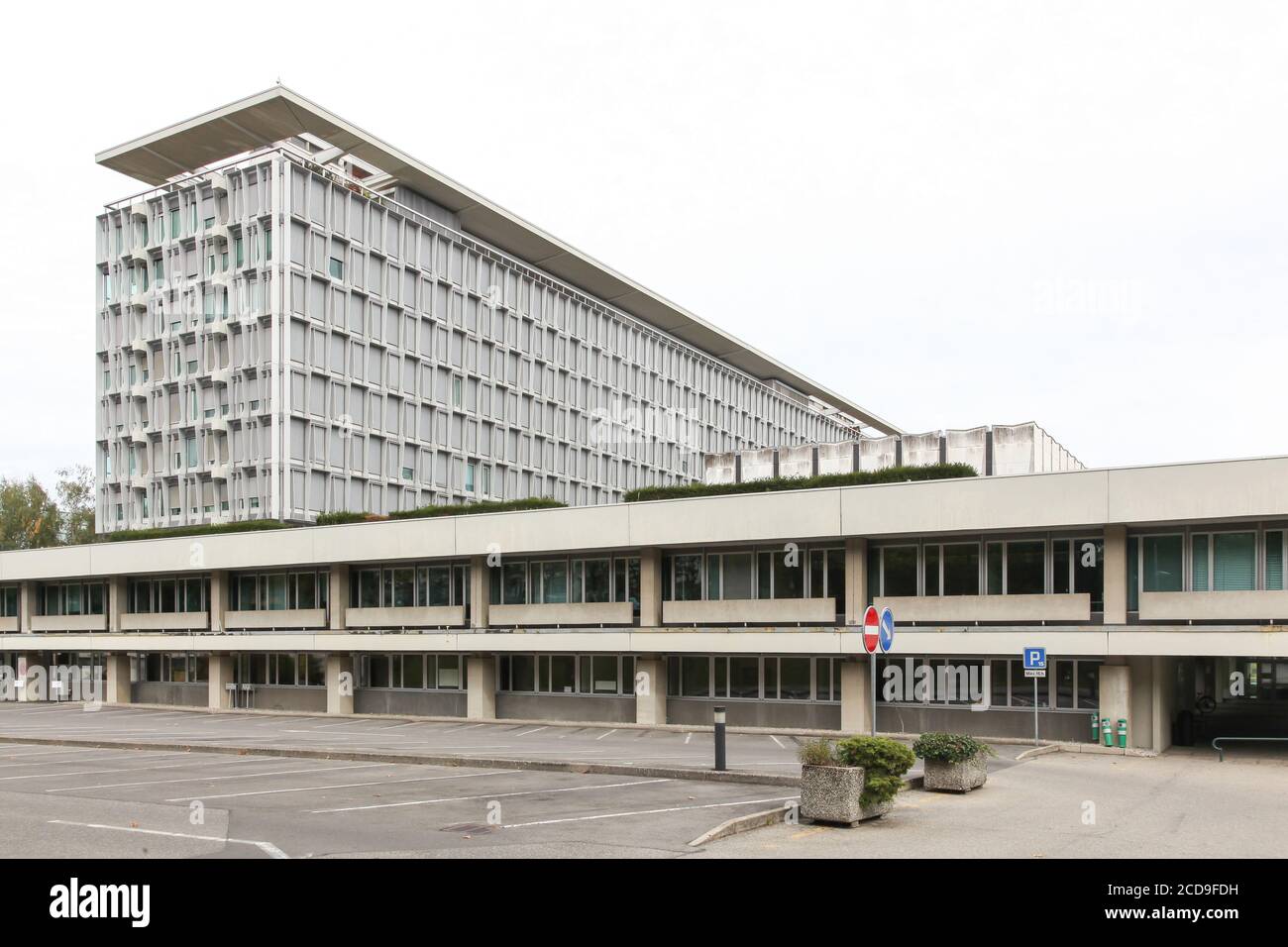 Genf, Schweiz - 1. Oktober 2017: Das Gebäude der Weltgesundheitsorganisation, auch WHO genannt, ist eine spezialisierte Organisation der Vereinten Nationen Stockfoto