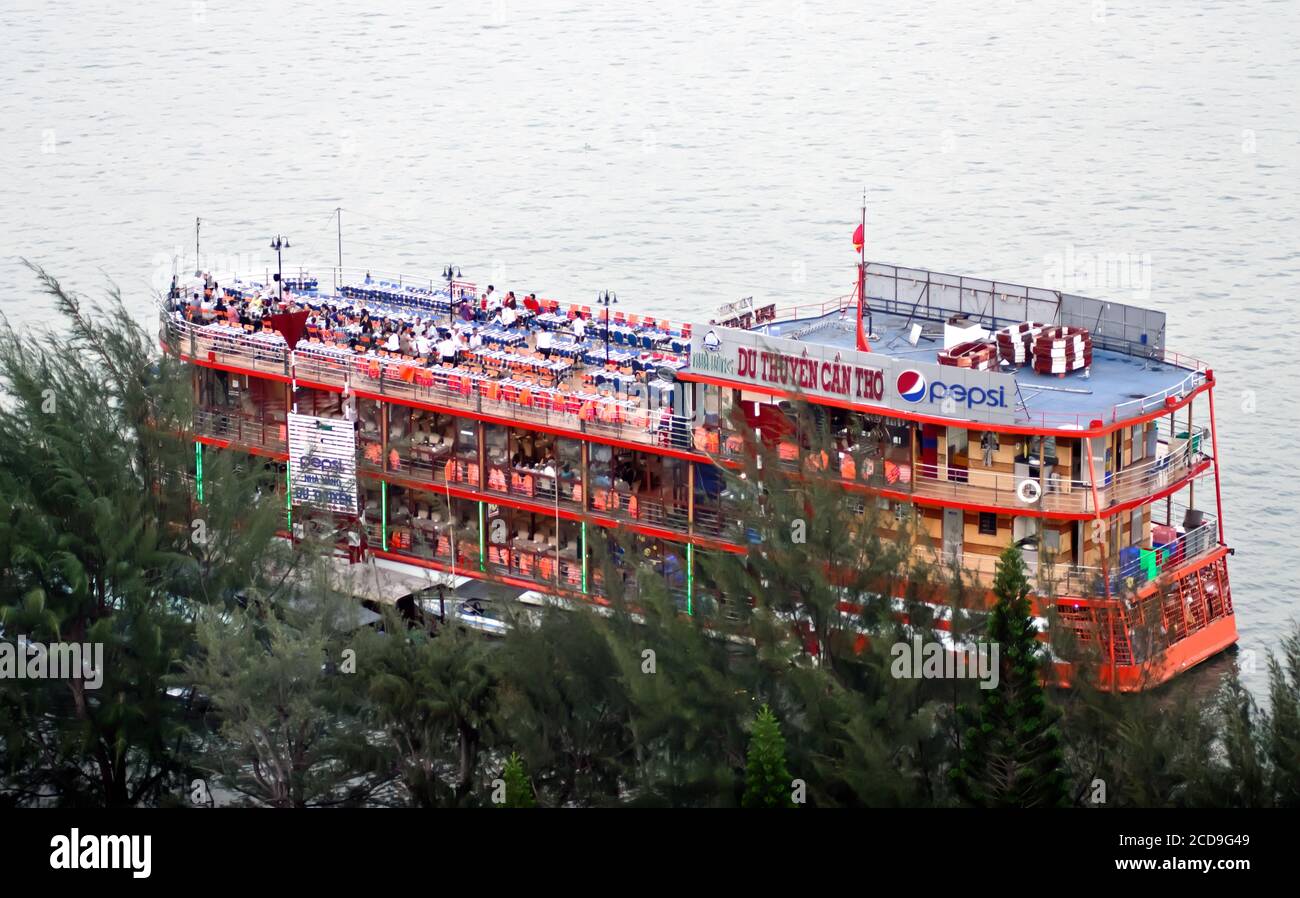 Ninh Kieu Wharf, kann tho Stadt, Abend Stockfoto