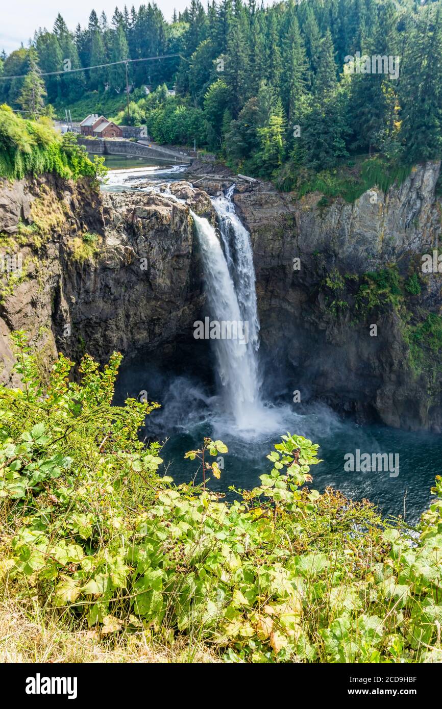 Herrliche Snoqualmie Falls im Staat Washington. Stockfoto