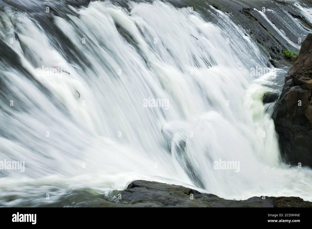 Ein Wasserfall ist ein Bereich, in dem Wasser über ein fließt Vertikaler Abfall oder eine Reihe steiler Tropfen im Verlauf eines Baches oder FlussWasserfall treten auch dort auf Stockfoto